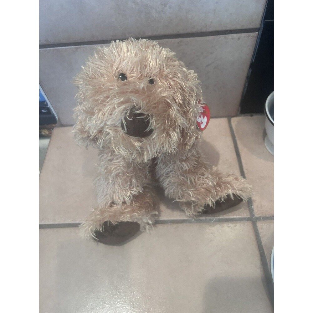 TY Silk Classic CALHOUN the Golden Brown Dog Plush 12” Floppy Stuffed Animal Toy